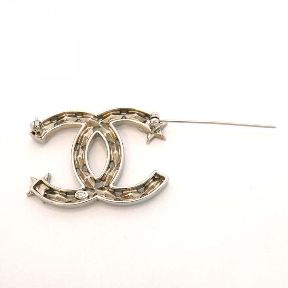 CHANEL Silver Logo Brooch - Picture 6 of 6